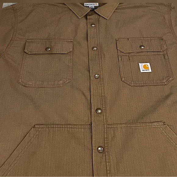 Carhartt Men's 2XL Rugged Flex Canvas Fleece Lined Snap Front Jacket - Picture 6 of 10